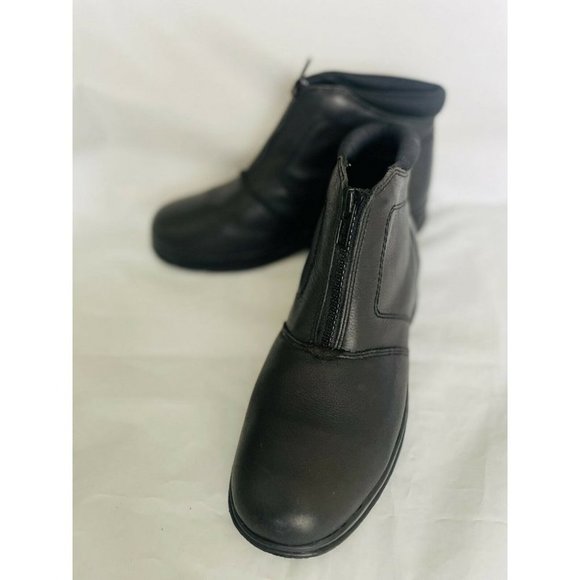 Cobbie Cuddlers Shoes - Cobbie Cuddlers Womens Wide Black Slip On Zip Comfort Leather Boots Shoes Size 6